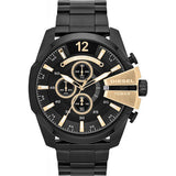 Diesel Watches Mega Chief Chrono Steel Bracelet Watch Black