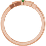 Round Green Tourmaline Stackable Ring in Gold