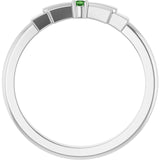 Round Green Tourmaline Stackable Ring in Platinum