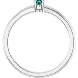 Round Lab-Grown Alexandrite Solitaire Ring in Gold and Platinum