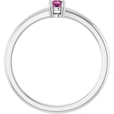 Round Pink Tourmaline Solitaire Ring in Gold and Platinum