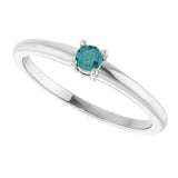 Round Lab-Grown Alexandrite Solitaire Ring in Gold and Platinum