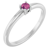 Round Pink Tourmaline Solitaire Ring in Gold and Platinum