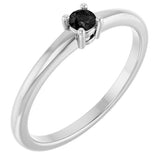 Round Black Onyx Solitaire Ring in Gold and Platinum