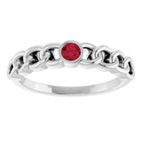 Round Ruby Stackable Ring in Gold