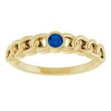 Round Blue Sapphire Stackable Ring in Gold