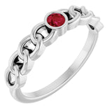 Round Ruby Stackable Ring in Gold