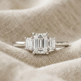 The Trilogy: 1.50ct Emerald Cut Three-Stone Lab Diamond Ring