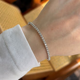 4.70Ct Natural Round Cut Diamond Tennis Bracelet in 9K White Gold | Prong Set Box Clasp