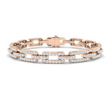 Elegant Round Cut Diamond Link Bracelet