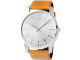 Calvin Klein Men's Orange Leather Swiss Quartz Watch