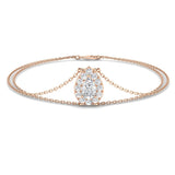 Elegant Halo Diamond Bracelet, Fine Platinum Diamond Bracelet, Anniversary Diamond Gift Bracelet