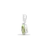 Teardrop Gemstone & Natural Diamond Pendant in 18K White Gold