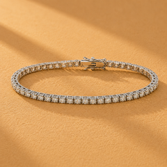 WGI 7.01Ct Natural Round Diamond Tennis Bracelet 18k White Gold Ready To Ship
