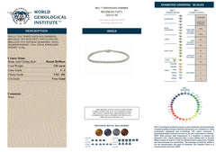 WGI 7.01Ct Natural Round Diamond Tennis Bracelet 18k White Gold Ready To Ship