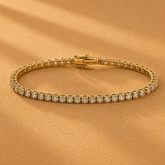 WGI 7.30Ct Natural Round Diamond Tennis Bracelet 18k Yellow Gold Ready To Ship