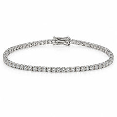 WGI 3.75Ct Natural Round Diamond Tennis Bracelet 18k White Gold Ready To Ship