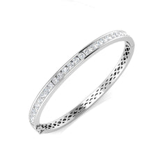3 Carat D-E/VS Lab Grown Round Diamond Channel Set Bangle 9k White Gold Ready To Ship