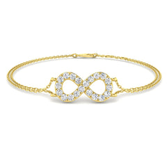 9ct Yellow Gold 0.5ct Lab Grown Diamond Bracelet - Elegant Design 7.1"