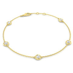 0.60 Ct D-E/VS Lab Grown Diamond Everyday Bracelet 9k Yellow Gold Ready To Ship