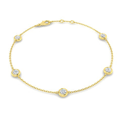 0.70 Ct D-E/VS Lab Grown Diamond Everyday Bracelet 9k Yellow Gold Ready To Ship