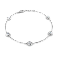 1.00 Ct D-E/VS Lab Grown Diamond Everyday Bracelet 9k White Gold Ready To Ship