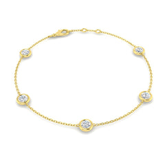 1.00 Ct D-E/VS Lab Grown Diamond Everyday Bracelet 9k Yellow Gold Ready To Ship