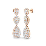 Gummy Luxury Gold Drop & Trilogy Diamond Earrings - 1.75ct to 2ct