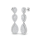 Gummy Luxury Gold Drop & Trilogy Diamond Earrings - 1.75ct to 2ct