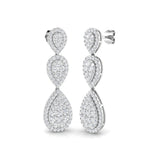 Gummy Luxury Gold Drop & Trilogy Diamond Earrings - 1.75ct to 2ct