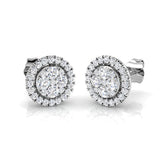 Elegant Gold Cluster Diamond Earrings | Calla Collection - 0.5ct to 1ct