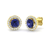 Erjby 1.5ct Gold Tanzanite Diamond Earrings - Luxury Gemstone Jewelry