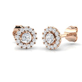 Halo Stud Earrings - 0.33 Carat Elegant Round Cluster