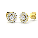 Halo Stud Earrings - 0.33 Carat Elegant Round Cluster