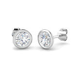 1.02ct Lab Diamond Round Cut Stud Earrings in 9K White Gold