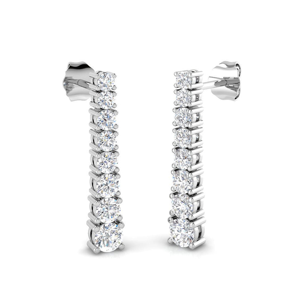 1.09ct Lab Diamond Round Cut Stud Earrings in 9K White Gold