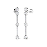 Elegant Gold Drop & Trilogy Diamond Earrings | Daggy Collection