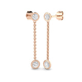 Daffy Gold Drop & Trilogy Diamond Earrings - 0.5ct Luxury Jewelry