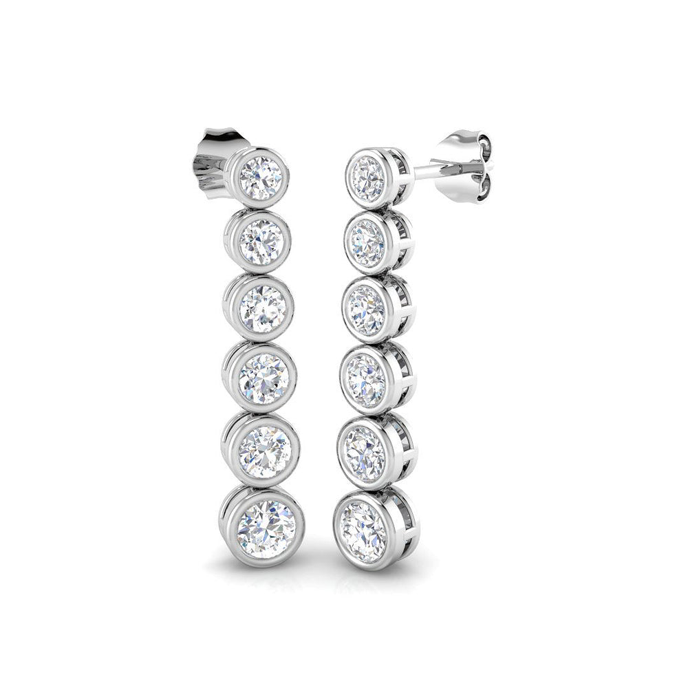 2.05ct Lab Diamond Round Cut Stud Earrings in 9K White Gold