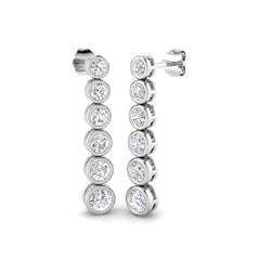 2.1 Carat D-E/VS Lab Grown Diamond Drop & Trilogy Earring 9k White Gold Ready To Ship