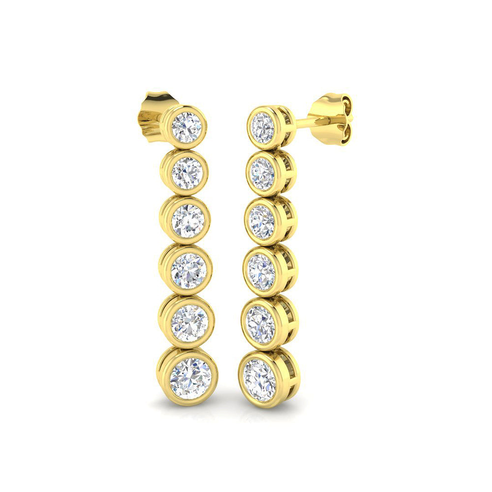 2.05ct Lab Diamond Round Cut Stud Earrings in 9K Yellow Gold
