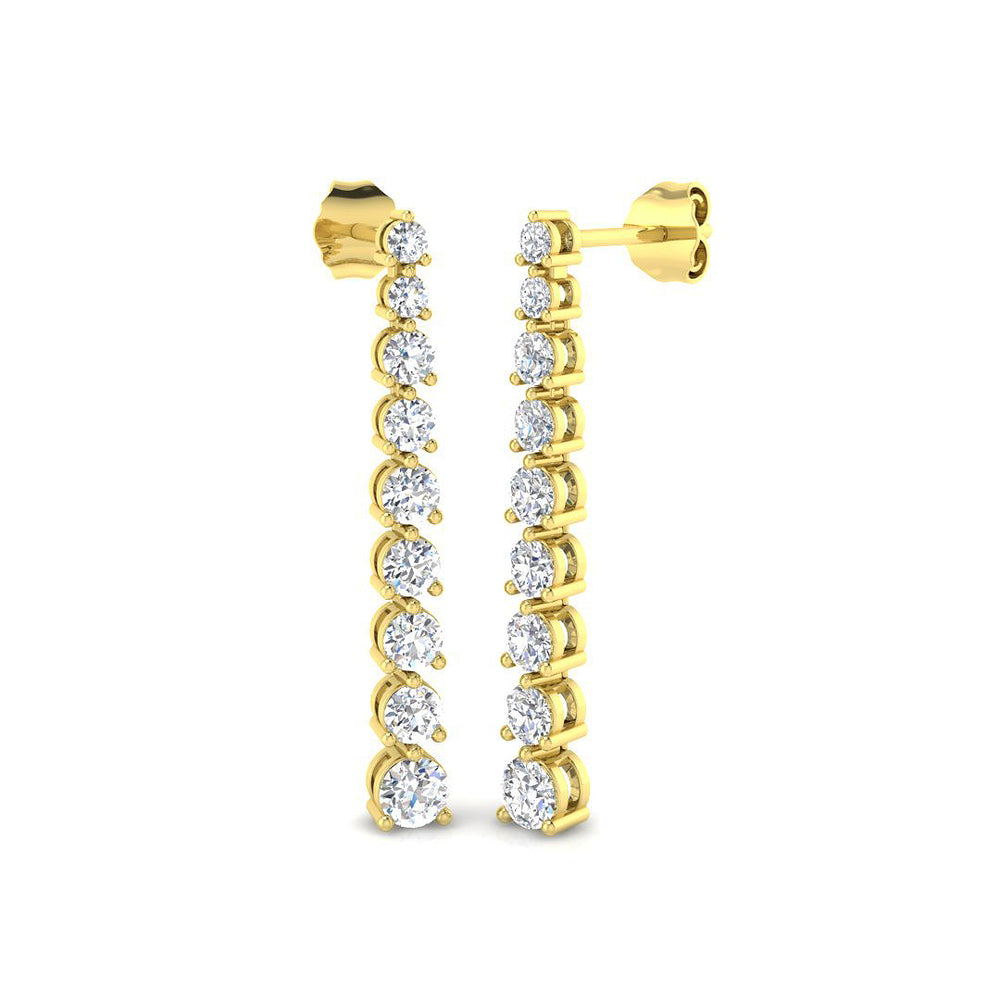 1.46ct Lab Diamond Round Cut Stud Earrings in 9K Yellow Gold