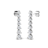 Cyany Gold Drop & Trilogy Diamond Earrings 1.25ct to 1.5ct Luxury