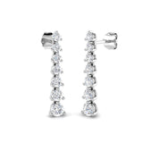Cyany Gold Drop & Trilogy Diamond Earrings 1.25ct to 1.5ct Luxury
