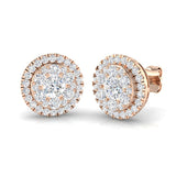 Luasoy Luxury Gold Cluster Diamond Earrings - 1.25ct to 1.75ct