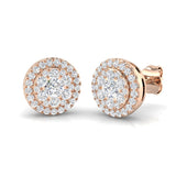Cluster Diamond Stud Earrings – 0.5ct, 9K/18K Gold & Platinum, Lab/Natural