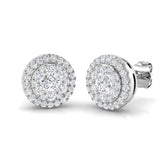 "Dauny Gold Cluster Diamond Earrings - Elegant 0.5ct to 1ct Luxury"