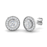 "Vintage Gold Diamond Earrings - Elegant Snugy Design, 0.5ct to 1ct"