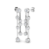 Dahly Gold Drop & Trilogy Diamond Earrings | 1.5ct to 2.5ct Luxury Jewelry