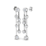 Dahly Gold Drop & Trilogy Diamond Earrings | 1.5ct to 2.5ct Luxury Jewelry